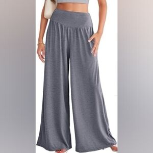 Women's Xhilaration Striped Wide Leg, Wide Waist Band Pants